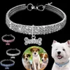 Collares para perros Correas Bling Cat Collar Bebé Cachorro Perros Seguridad Elástico Collar ajustable con Diamante Rhinestone Correa para el cuello Smal208O