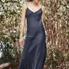 Casual Dresses Womens Sexy Satin Silk Dress High Slit Open Back Sling Long Cocktail Elegant Evening Party Winter Jackets Vestidos