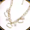 Diamentowe Designer Naszyjniki marka Wisids Wisiorki Pearl Siełaki Kobiety Kryształ Choker 18K Gold Titanium Steel Naszyjnik