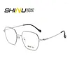 Óculos de sol Shinu Vintage Titanium Óculos Designer Multifocal para Homens Lentes de Resina Anti Radiação ou Corte Luz Azul