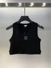 Zomer Top T-shirts Dames Gebreide Tank Top Designer Borduurvest Mouwloos Ademend Gebreide Trui Dames Sport Tops Kort Slank