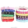 10st Lot Tomt Pu Leather Pet Dogs Collar With Slide Bar för 10 mm Letters and Charms X0803178P