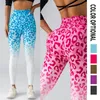 Pantalones activos Fitness impreso Digital con estampado de leopardo Yoga sin costuras cintura alta gradiente deportes para mujeres