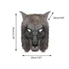 Designer Masks Werewolf Headwear Costume Mask Lifelike Wolf Mask with Faux Fur Halloween Mask for Adults Cosplay Prop Animal Headgear