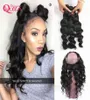 Peruvian Loose Wave Hair Bundles With 360 Lace Frontal Closure Peruvian Virgin Human Hair Loose Wave Hair Weaves 3 Pcs With Fronta7707012