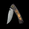 BM 15085-201 Axis Damascus Trähandtag Blad Fold Knife Outdoor Camping Hunt Pocket EDC Tool BM15085 Kniv