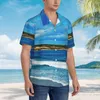 Chemises décontractées pour hommes Chemise d'impression de plage Parfum de l'océan Hawaii Mâle Vintage Blouses Manches courtes Y2K Vêtements personnalisés drôles