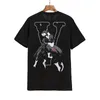 Vlone T-shirt Big "V" Tsgirtmen's / Women's Couples Casual Fashion Trend High Street Loose Hip-Hop100% Cotton Printed Round Neck Shirt US Size S-XL 1541