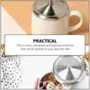 Mugs 2 Pcs Stainless Steel Lid Mug Cup Heat Preservation Covers Lids Coffee Drinks Durable Leakproof Travel Silicone