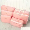 Cosmetic Bags 5Pcs In One Set Large Travelling Storage Bag Lage Clothes Tidy Organizer Pouch Suitcase Cosmetiquera Bolso Bag287Z260931 Ot6Du