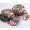 Donald Trump Stickerei 2024 Kappe, Camouflage, USA-Flagge, Baseballkappen, Keep America Great Again, Snapback-Präsidentenhut