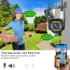 4G SIM 4MP WiFi IP Kamera Çift Lens Güvenlik Koruması AI İnsan Monitörü Açık Suyu Geçirmez Gece CCTV Video Gözetim Kamerası