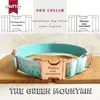 MUTTCO retailing unique style collar engraved metal buckle THE FOREST PLAID cotton Customized dog collar 5 sizes UDC015M296q