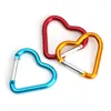 Keychains 2pcs/set Aluminum Heart-shaped Carabiner Key Chain Clip Outdoor Keyring Hook Water Bottle Hanging Buckle Travel Kit Accessories