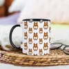 マグカップかわいいピクセルコーギーパターンセラミックキャンプマグ11オンスティーカップ犬愛好家バースデーコーヒーギフトペンブロークウェールズオーナー