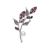 Broscher lyxiga kristallbukett trendiga strass blomma brosch stift för kvinnor korsar dräkt tröja klädtillbehör gåva