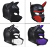 Brand New Fashion Padded Latex Rubber Role Play Dog Mask Puppy Cosplay Full Head with Ears 4 Color Y2001035264239