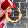 New Crescent Pearl Hoop Earrings Ear Stud 18K Gold Plated Brass Earring INS Style Designer Jewelry Eardrop Earring for Women Lady Wedding Party Lovers Gift