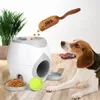 Automatische Pet Feeder Interaktive Fetch Tennis Ball Launcher Hund Training Spielzeug Werfen Ball Maschine Pet Food Emission Gerät LJ201256k