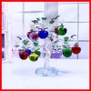 Chirstmas Tree hänger ornament 30 40 50mm Crystal Glass Bpple Miniature figur Natale Home Decorations Figurer Hantverk Gåvor C0293E