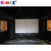 wholesale Portable 5x4x3.6m Tower Style Inflatable Movie Theater Tent VIP Cinema Marquee Square Film Room With Screen For Promotion