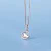 Pendants Real. 925 Sterling Silver CZ Set Mermaid Necklace Fish Tail Into The Lucky Circle Pendant Jewelry C-D9070