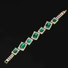 Bangle Fashion Wedding Bracelets Jewelry Luxury Womens Green Crystal Stone Bracelet Charm For Ladies Link Chain Bangles ldd240312