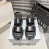 Monolith Foam leather Platform sandals designer slides women luxury slippers black white Flat Heel sandal Travel summer outdoor Beach slipper Solid slide shoes