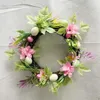 Decorative Flowers Happy Easter Decor Decoration 2024 Wreath Spring Decorating Simulation Egg