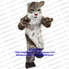 Trajes de mascote cinza gato selvagem caracal jaguatirica lince catamount bobcat mascote traje personagem de desenho animado grupo foto ponto panorâmico zx526