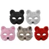 Designer Masks Punk Plush Animal Short Fur Fox Masks Adults Up Props Mask Carnival Bar Birthday Party Decoration Supplies Halloween Accessories