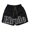 Shorts Heren Rhude Designer Korte Heren Zomer Sneldrogend Ademend Mesh Trekkoord Strandkleding Losse Sport voor