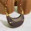 Luxe Designer Loop Crescent bag Underarm Pea bag schoudertas Crossbody tas Topkwaliteit koeienhuid oude bloemenketting onderarmtas casual Croissant Bags M81098 portemonnees