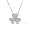 V ketting 925 sterling zilver Lucky Clover volledige diamanten ketting 18k roségouden bloemblaadje hanger met sleutelbeen ketting vrouwelijke zomer licht luxe niche