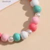 Bracelet en perles de pop-corn pour enfants et femmes, joli pendentif nuage arc-en-ciel, breloque pour filles, L24213