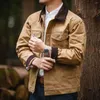 Herrjackor oljepassad jacka khaki Loose Waterproof Classic Safari Military Motorcycle Style Pock Spring Autumn Vintage Streetwear