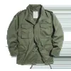 Maden m65 jaquetas para homens exército verde oversize denim jaqueta militar vintage casual blusão sólido casaco roupas retro solto 240227