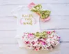 Nyfödda småbarnflickor Floral Romper Tutu Shorts Pants Outfits Kläder Set3057497