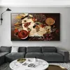 Decorações de parede de cozinha, especiarias coloridas, mapa de alimentos para restaurante, decoração de casa, pinturas em tela, poster moderno, arte, quadros print242n