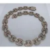 Hiphop Necklace 925 Sterling Silver Baguette G-Link Cuban Chain Pass Testaren VVS Cuban Link Chain