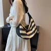 Beach Bags Large Capacity Straw Woven Bag for Women in Trendy and Fashionable Color Matching Crossbody Bag Summer Canvas Commuting Dumpling