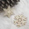 Décorations de noël 20/50/100 pièces, flocons de neige en bois de 50mm, ornements en bois inachevé, tranches découpées, artisanat de bricolage pour la décoration