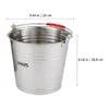 Stainless Steel Bucket Thickened Galvanized Vase Milk Multipurpose Home Metal Water Holder Handle Garbage Can 240307