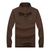 Mens Long-Sleeved 100% Cotton T-Shirt Spring Autumn Lapel Långärmad sportkläder Polos Homme Sports Lapel Tops S-5XL RL812 240301