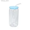 Mokken 16 oz Plastic Mason Jar PP acryl enkellaagse beker met rietje 500 ml Clear Mason Can PP Drinkbeker L240312