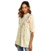 Women's Blouses Eaeovni Embroidered Tops Long Sleeve Mexican Boho Peasant Casual Loose Tunics Fall Blouse Shirts For Women