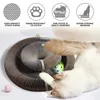 Magic Cat Scratch Organ Board Cat Toy with Ball Cat Grinding Claw Cat Climbing Frame Kitten Round Corrugated Cat Scratching Toy 240309