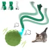 Cat Rolling Ball Interactive Toy Motion Activated Automatic Moving Ball Toy med Long Tail Teaser Simulation Bird Sound 240229