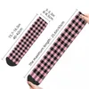 Chaussettes pour hommes toutes saisons rose clair bûcheron imprimé à carreaux Harajuku Super doux Sport Tube moyen pour hommes femmes cadeau d'anniversaire