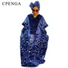 Luxury African Party Dress for Women with Headtie Elegant Lady Wedding Evening Dresses Africa Style Dashiki Clothes Plus Size 240226